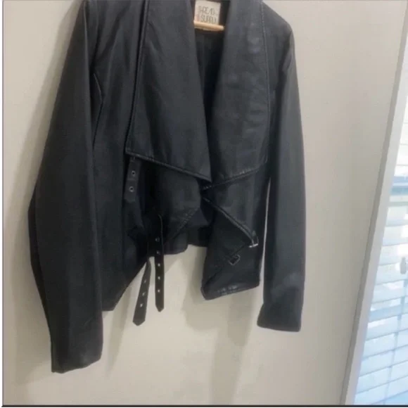 Black Faux Leather Jacket - Picture 2 of 9